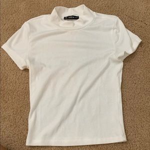 Shein White mockneck shirt